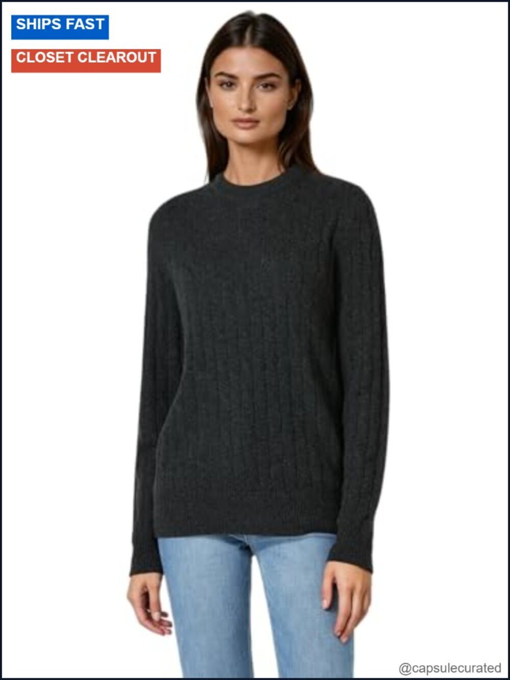 Grade A Mongolian Cashmere Cableknit Sweater - Soft Luxury Crew Neck Pullover